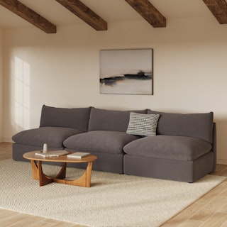 Leigh 118" Velvet Armless Modular Sofa - Hale Warm Gray