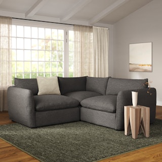 Leigh 87" Modular Corner Sectional - Silver Gray