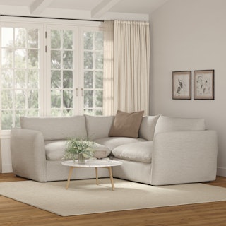 Leigh 87" Modular Corner Sectional - Silver Ivory