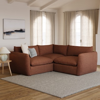 Leigh 87" Modular Corner Sectional - Napa Rust