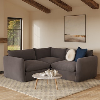 Leigh 87" Velvet Modular Corner Sectional - Hale Warm Gray