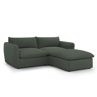 Leigh 92" Modular Sectional - Green Wool Bouclé