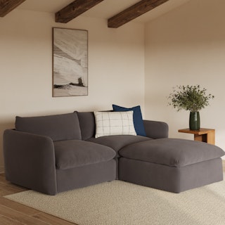 Leigh 92" Velvet Modular Sectional - Hale Warm Gray