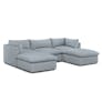 Leigh 121.5" Modular 3-Seater U-Shaped Sectional - Silver Light Blue