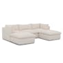 Leigh 121.5" Modular 3-Seater U-Shaped Sectional - Ivory Wool Bouclé