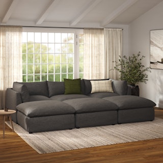 Leigh 121.5" Modular Open Pit Sectional - Silver Gray