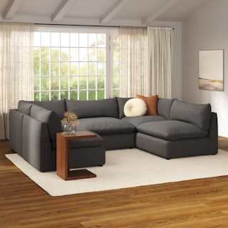 Leigh 121.5" Modular 5-Seater U-Shaped Sectional - Silver Gray