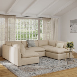 Leigh 121.5" Modular 5-Seater U-Shaped Sectional - Silver Taupe