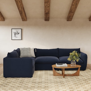 Leigh 126" Velvet Modular L Sectional - Hale Ink
