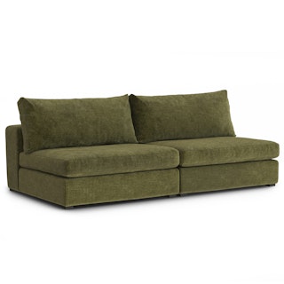 Beta 79" Armless Modular Sofa - Cypress Green