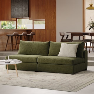 Beta 79" Armless Modular Sofa - Cypress Green