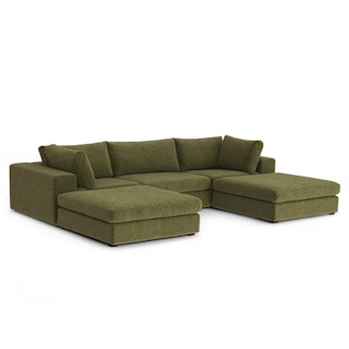 Beta 129.5" Modular U Sectional - Cypress Green