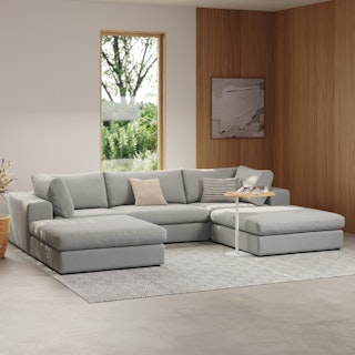 Beta 137.5" Modular U Sectional - Welsh Gray