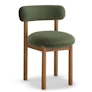 Munk Velvet Dining Chair - Smoked Oak and Hale Fir Green