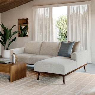 Rhett 93" Right Chaise Sectional - Pepper Ivory