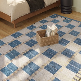 Jaris 5 x 8 Rug - Blue Quilt Checks