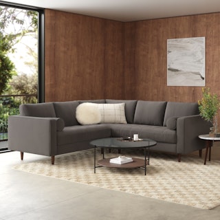 Sven 91" Velvet Tufted Corner Sectional - Hale Warm Gray