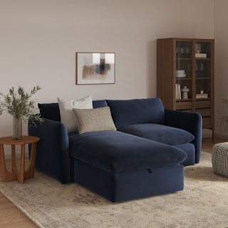 Leigh 83" Velvet Reversible Storage Sectional - Hale Ink