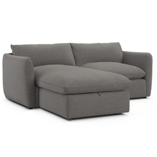 Leigh 83" Reversible Storage Sectional - Silver Gray