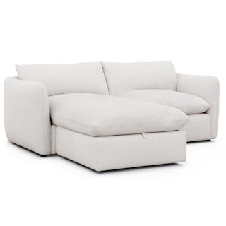 Leigh 83" Reversible Storage Sectional - Silver Ivory