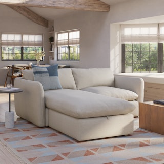 Leigh 86" Reversible Storage Sectional - Silver Ivory