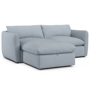 Leigh 83" Reversible Storage Sectional - Silver Light Blue
