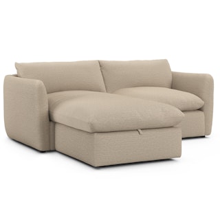 Leigh 83" Reversible Storage Sectional - Silver Taupe