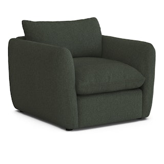 Leigh 42" Lounge Chair - Green Wool Bouclé