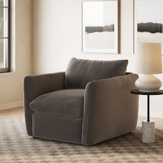 Leigh 42" Velvet Lounge Chair - Hale Warm Gray