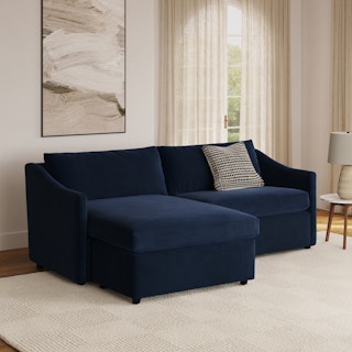 Landry 84.5" Velvet Reversible Storage Sectional - Hale Ink