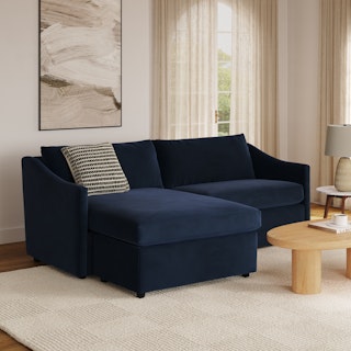 Landry 84.5" Velvet Reversible Storage Sectional - Hale Ink