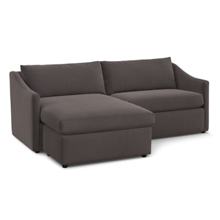 Landry 84.5" Velvet Reversible Storage Sectional - Hale Warm Gray