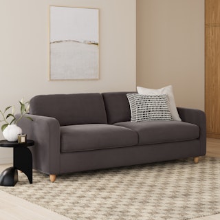 Vati 92" Velvet Sofa - Hale Warm Gray