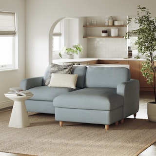 Vati 80" Right Storage Sectional -  Silver Light Blue