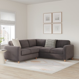 Vati 92" Velvet Corner Sectional - Hale Warm Gray
