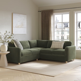 Vati 92" Velvet Corner Sectional -  Hale Fir Green