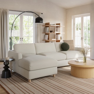 Vati 114" Left Storage Sleeper Sectional - Buckler Ivory