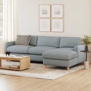 Vati 98.5" Right Storage Sleeper Sectional - Silver Light Blue