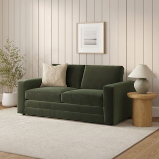 Riley 74" Velvet Loveseat - Hale Fir Green