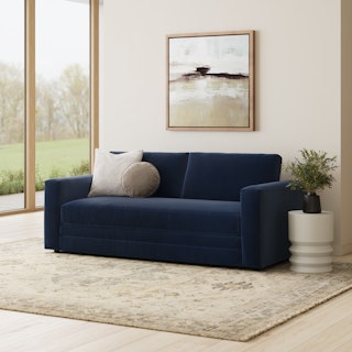 Riley 84" Velvet Storage Sofa - Hale Ink