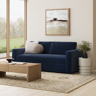 Riley 84" Velvet Storage Sofa - Hale Ink