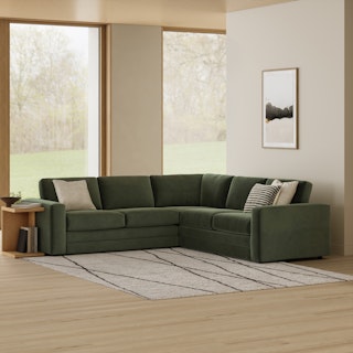 Riley 104" Velvet Corner Sectional - Hale Fir Green