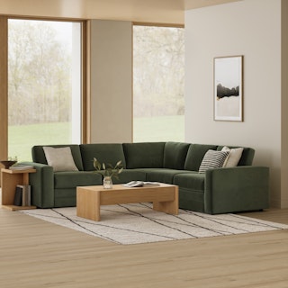 Riley 104" Velvet Corner Sectional - Hale Fir Green