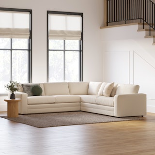 Riley 114" Corner Sectional - Ivory Wool Bouclé