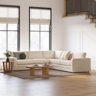 Riley 114" Corner Sectional - Ivory Wool Bouclé