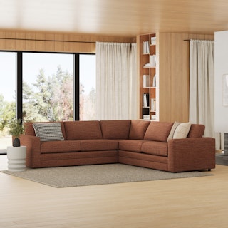 Riley 114" Corner Sectional- Napa Rust