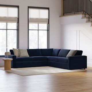 Riley 114" Velvet Corner Sectional - Hale Ink