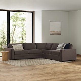 Riley 114" Velvet Corner Sectional - Hale Warm Gray