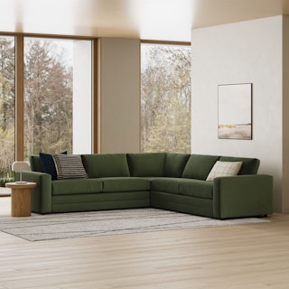 Riley 114" Velvet Corner Sectional - Hale Fir Green