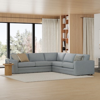 Riley 114" Corner Sectional - Silver Light Blue